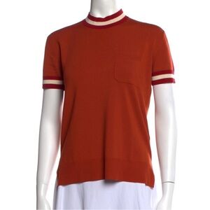 Bally made in Italy wool sweater burgundy orange cream loose fit SIZE 2